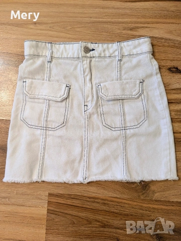 Бяла денимова пола Zara – XS (34) 