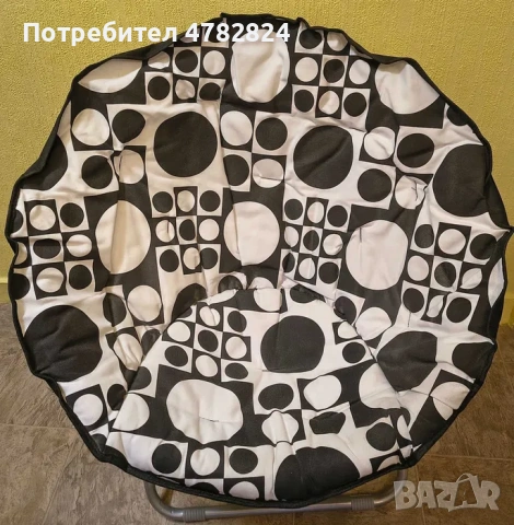 Сгъваем стол ПАПА САМ 86/68/80 см бяло/черно/хром, снимка 2 - Мебели за детската стая - 54461134