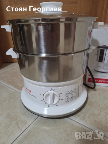 Уред за готвене на пара Tefal - VC145130, 900W 6литра, 2 зони, бял, снимка 2 - Мултикукъри - 55161308