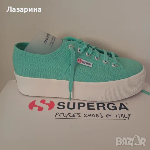 Кецове SUPERGA в цвят мента, снимка 6 - Кецове - 55307434