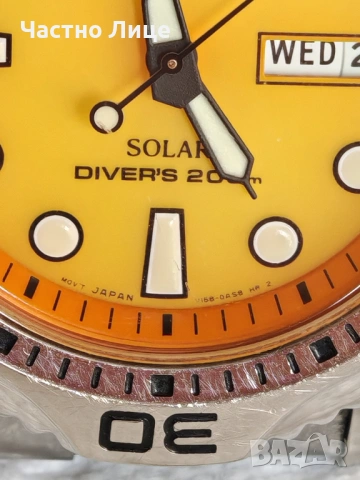 Супер Рядък Модел на SEIKO SOLAR DIVER'S V158 OAEO Оранжев Циферблат, снимка 3 - Антикварни и старинни предмети - 54619389