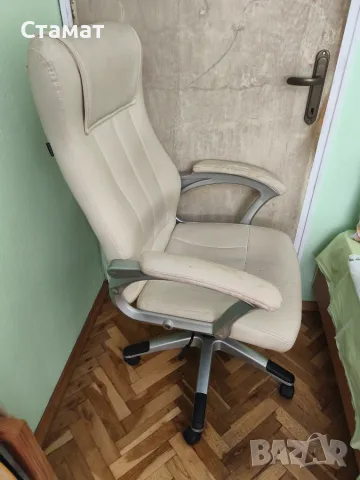 Кожен Геймърски офис стол бял, снимка 9 - Столове - 55644215