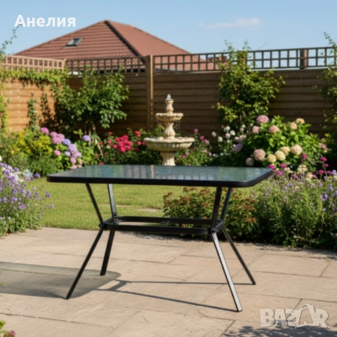 Елегантна правоъгълна маса – стъклен плот, модерен и устойчив дизайн, снимка 3 - Маси - 54060225