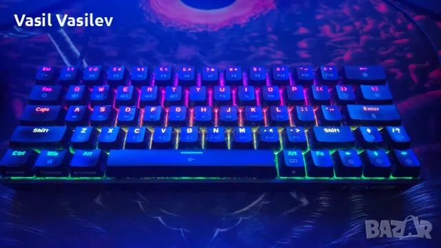 TMKB T63 60% MX Blue механическа клавиатура, снимка 2 - Клавиатури и мишки - 55323069