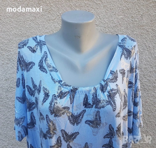7XL Нова туника Janina(пеперуди) , снимка 2 - Туники - 55269750