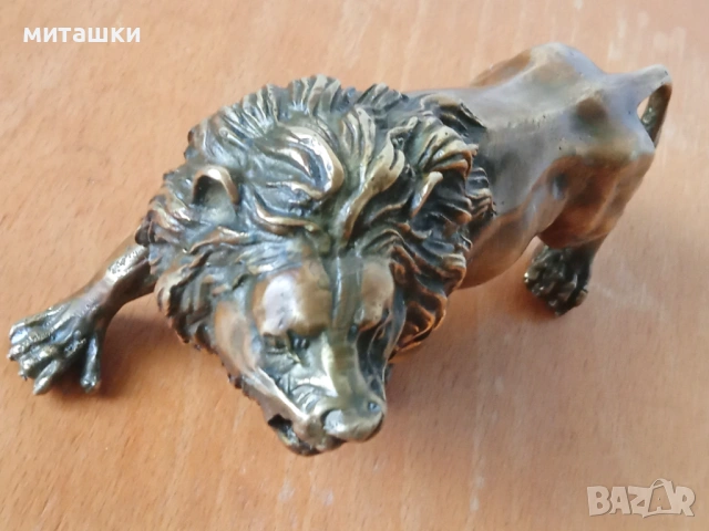 Бронзова пластика лъв, снимка 2 - Декорация за дома - 54137522