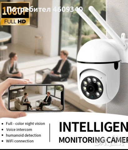 Wi-fi смарт камера 1080p, снимка 4 - IP камери - 54457129