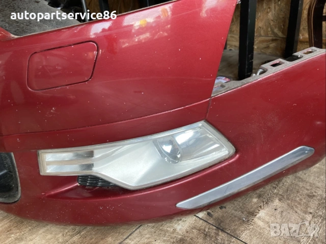 Предна броня в бордо червено с хром за Citroen C5 2.0 HDi (2009), снимка 2 - Части - 54538304