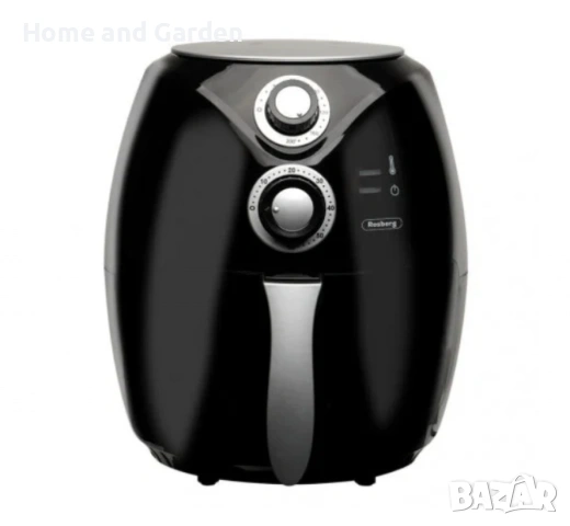 Фритюрник AirFryer Rosberg Premium, 1600W, 3л., Горещ въздух, Таймер, до 200°C, Черен, снимка 4 - Фритюрници - 53995691