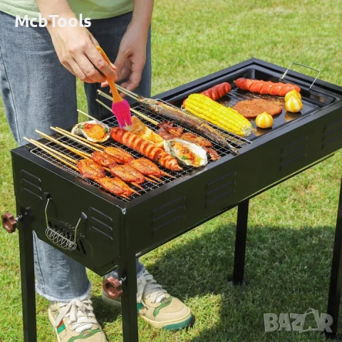 Преносимо сгъваемо голямо барбекю с регулируема височина, снимка 7 - Барбекюта - 54090214