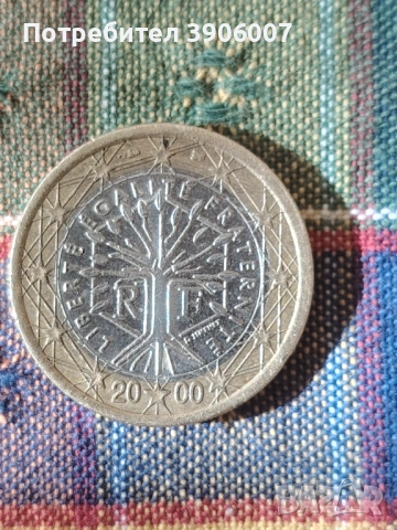 Продавам Френска монета от 1€ 2000г, снимка 2 - Нумизматика и бонистика - 54095542