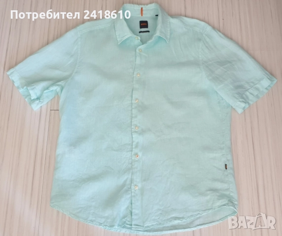 Hugo Boss Rash_2 Len / Лен Regular Fit Mens Size L НОВО ОРИГИНАЛ! Мъжка Ленена Риза.