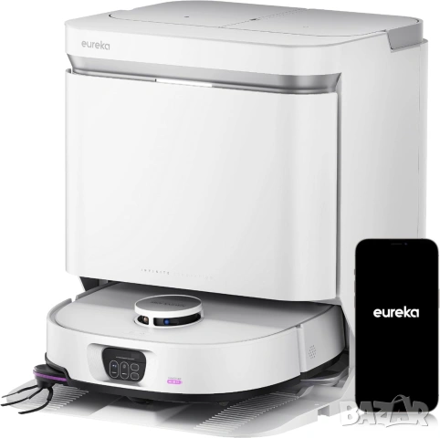 Прахосмукачка Робот Eureka J15 Max Ultra Сухо и Мокро Почистване 22000 Pa, Измиване с 80°C, Станция)