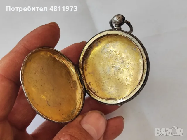 Стара сребърна каса за джобен часовник, снимка 5 - Джобни - 55584649
