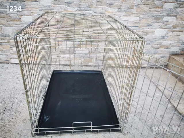 метална сгъваема клетка за куче 79x55x61см за транспорт и стационар, снимка 5 - За кучета - 55403376