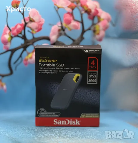 НОВ!!! Външна памет SanDisk Extreme Portable SSD, 4TB, USB 3.2 Gen 2, IP65, до 1050 MB/s, снимка 2 - Твърди дискове - 55496519
