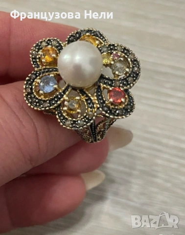 Пръстен от 9 к злато и 925 сребро