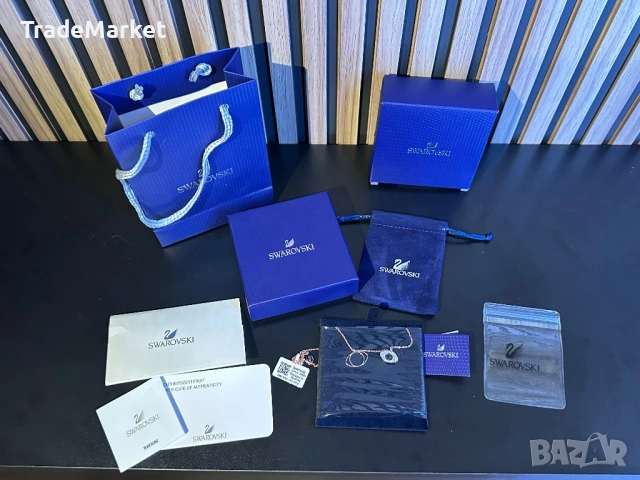 Ново Дамско Колие с висулки Swarovski Swarovski Duo Evil Eye Pendant във финиш розово злато