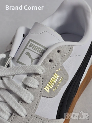 Чисто нови Puma Palermo Moda Wns – White/Black (Кожени), снимка 4 - Маратонки - 54302145