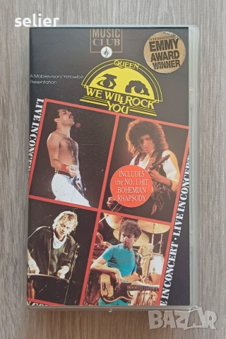Queen ‎– We Will Rock You Оригинална VHS касета Издание 🇬🇧 UK 1989г Състояние VG+ Цена:15 евро  Фи