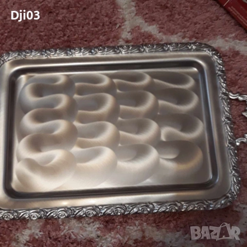 Посребрен Голям Поднос, снимка 3 - Декорация за дома - 54321038