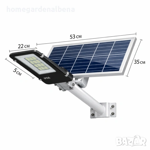 Соларна улична лампа JORTAN 2400W — напълно автономна, без ток, без кабели!, снимка 3 - Соларни лампи - 54078360