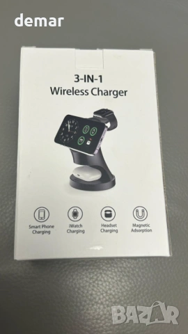 3-в-1 безжична зарядна станция за Apple устройства, съвместимо с MagSafe зарядно, снимка 9 - Безжични зарядни - 54514747