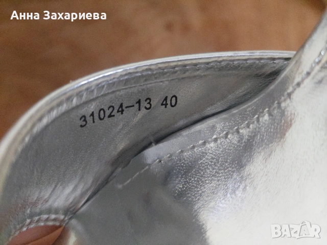 Дамски сребърни обувки на висок ток BENAZA 40, снимка 7 - Дамски обувки на ток - 54421754