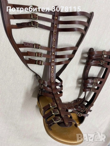 Кожени римски сандали от естествена кожа , снимка 4 - Сандали - 54090897