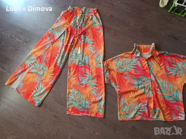 Дамски костюм сатен, снимка 2 - Костюми - 55603224