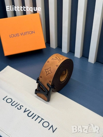 колани от естествена кожа в кутия Louis Vuitton 4см, снимка 3 - Колани - 54834915
