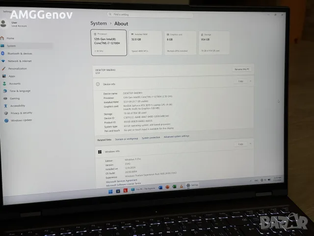 Геймърски Лаптоп 16’QHD+IPS 165Hz/i7-12700H/Lenovo Legion 5 Pro/32GB DDR5/1TB SSD/RTX 3070TI 8GB, снимка 9 - Лаптопи за игри - 55377197