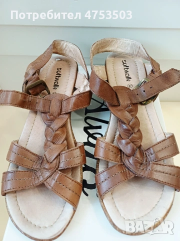 Softwalk кафяви сандали от естествена кожа 3 7