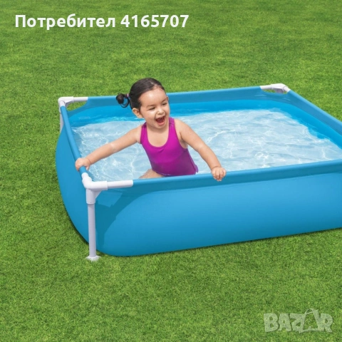 Детски басейн с метална рамка, 122 x 122 x 30,5 см, 365 литра капацитет, снимка 3 - Басейни и аксесоари - 54960043