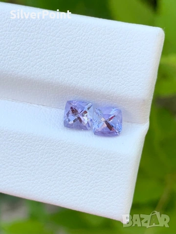 Танзанити чифт къшън с швейцарски сертификат , снимка 4 - Други - 54025291