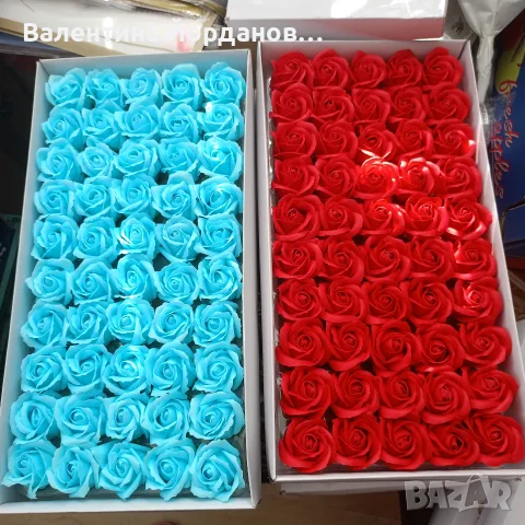 сапунени рози 50 бр в кутия , снимка 3 - Изкуствени цветя - 55345585
