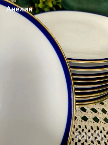 PMR бели с кобалтов кант сетове чудесни! , снимка 5 - Чаши - 54187225