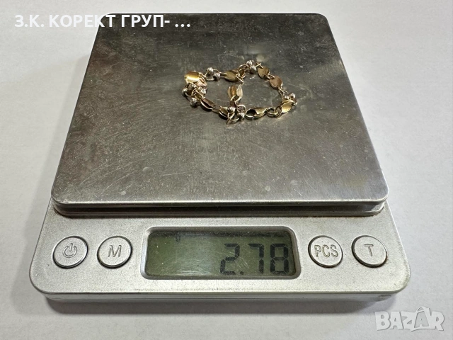 Златна детска гривна 14К – 2,78гр, 17см, снимка 2 - Гривни - 55097295