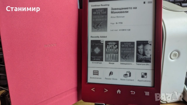 Електронна книга Sony 6" с 800 книги с оригинален активен калъф, снимка 2 - Електронни четци - 54325665