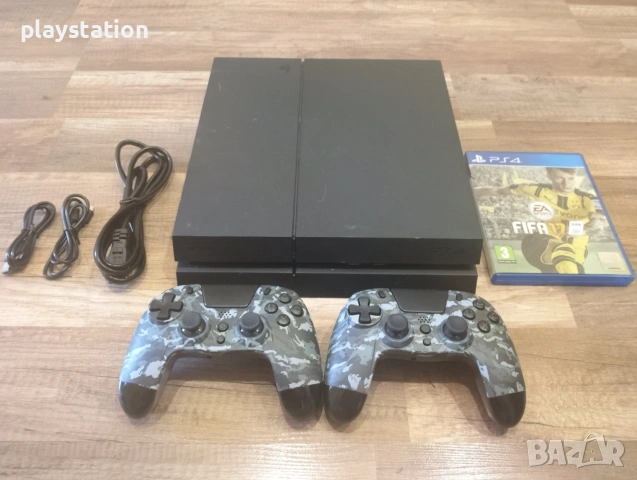 PlayStation 4 Fat 500GB / След Профилактика / 2 Камуфлажни Джойстика + FIFA 17, снимка 4 - PlayStation конзоли - 55001195