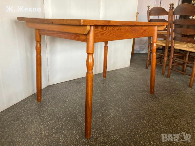 Стилна дървена трапезна маса, снимка 4 - Маси - 54235326