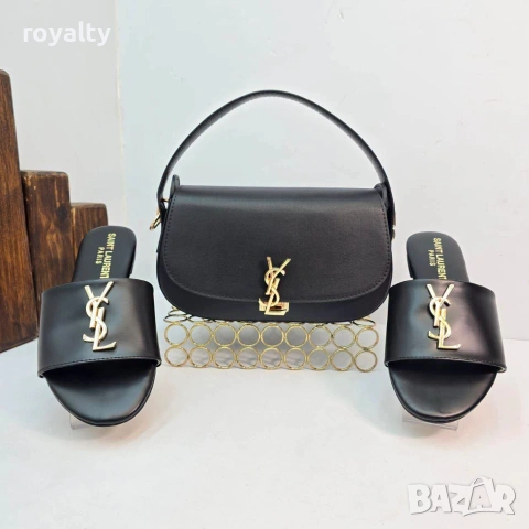 Yves Saint Laurent Дамски Чехли + Чанта Различни Цветове YSL, снимка 5 - Чехли - 55025838