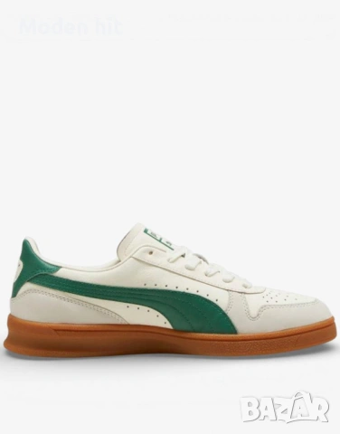 Оригинал! PUMA Indoor Og Shoes White/Green мъжки кожени сникърси, снимка 3 - Маратонки - 54674141