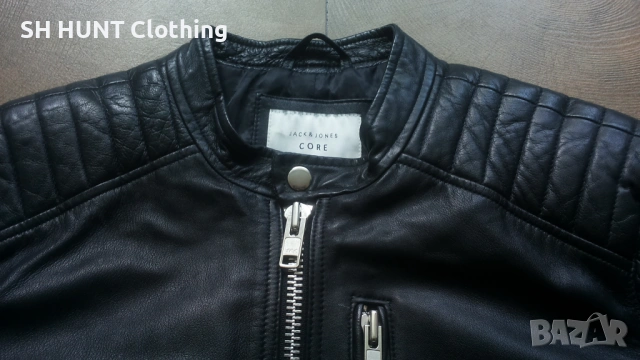 Jack & Jones JCONIMU LEATHER Jacket Размер S мъжко яке агнешка естествена кожа 17-27, снимка 4 - Якета - 54804699