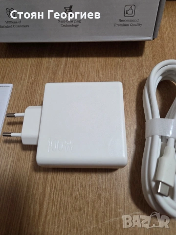 GaN 100W бързо зарядно устройство (модел HR-100WPD),, снимка 4 - Друга електроника - 54568561