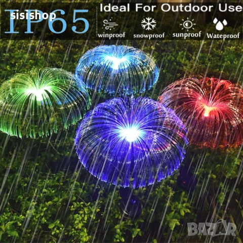 Декоративна соларна лампа Медуза с цветно LED осветление и метално колче 4469, снимка 8 - Соларни лампи - 53977793