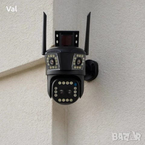 Тройна Smart WiFi безжична IP камера с 12MP и нощно виждане, снимка 2 - IP камери - 55163920