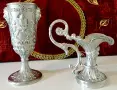 Италианска калаена ваза,кана,свещник,бокал,шедьовър. , снимка 6