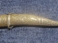 Ориенталска, балканска, османска посребрена кама с кания. Кинджал, снимка 3