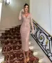 Официална рокля с пайети тип русалка Nude, снимка 16